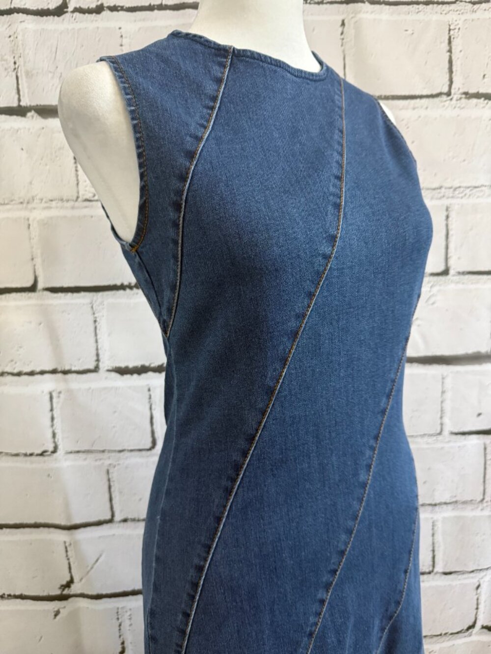 NWT House of Harlow 1960 Paneled Denim Maxi Dress XS - Picture 7 of 14